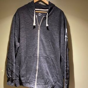 Reebok Mens Black/Grey Zipper Hoodie Sz 2XL